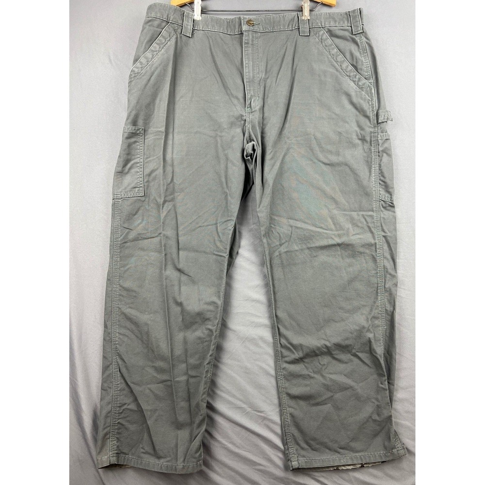 Carhartt Carpenter Pants Mens 42x30 Loose Fit Gray Duck Canvas Utility Fair